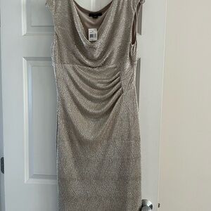 Lauren Ralph Lauren NWT Metallic Cowl Neck Dress